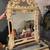 Italian oak baroque style fancy console table with matching  mirror 3 thumbnail