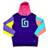 Karl Jacobs 2021 Men Sweatshirt L Purple Colorblock Hoodie Vintage 90s 10 thumbnail