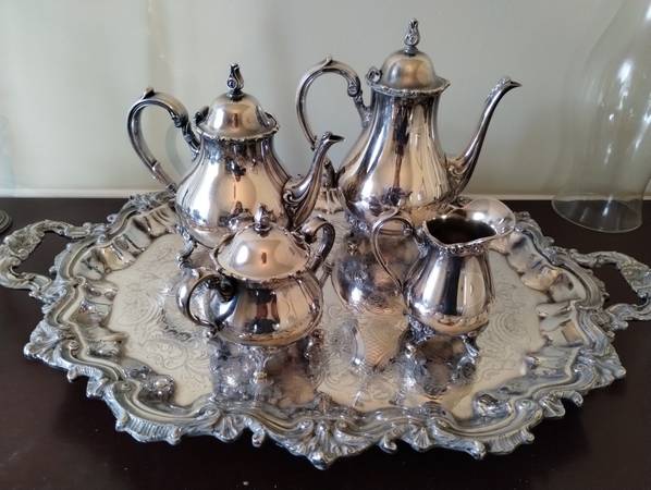 Webster Wilcox International Silver American Rose 5 pc tea set 1
