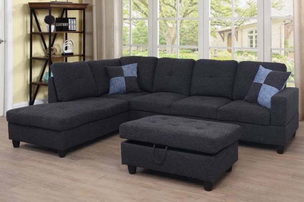 Black Sectional Couch. New 1