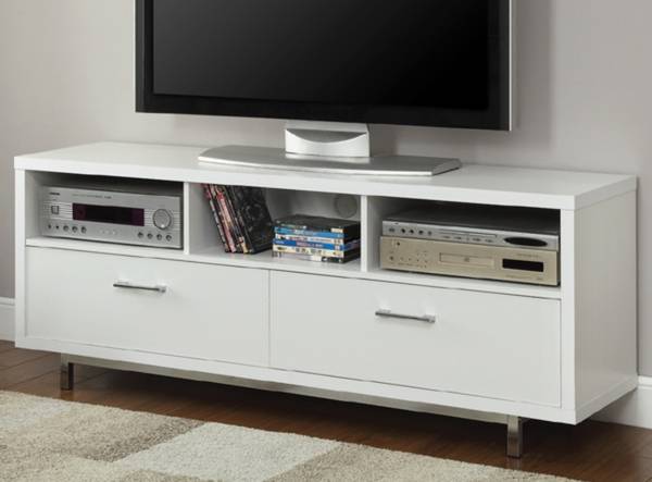 Chrome white TV stand 1