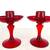 antique Cambridge Sonata Red Candlesticks 1 thumbnail
