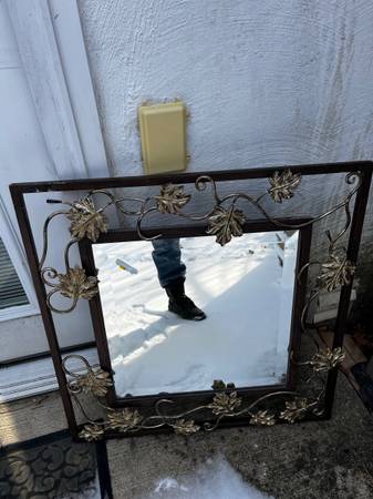Wrought Iron Beveled Mirror 1