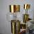 Vintage brass and glass space age chandelier for six lights, c. 1970s 3 thumbnail