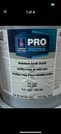 Sherwin williams 5gallon black flat dryfall paint 1