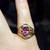 Vintage Natural Rhodolite and Diamond 14K Gold Ring 3 thumbnail