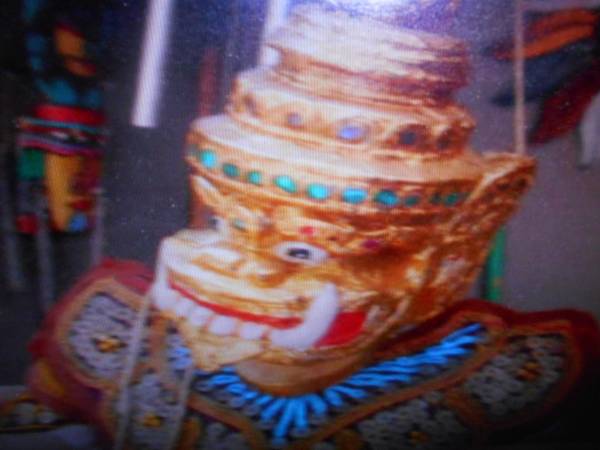 Vintage Burmese ornate Monkey face Marionette string doll 1