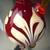 HAND BLOW RUBY GLASS WITH DESIGN AND HANDLE WINE DECANTER 1970. 3 thumbnail