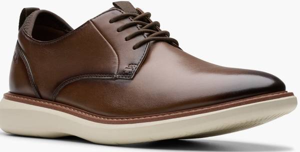 Clarks Men's Brantin Plain Closed Toe Oxford Shoes, Dark Tan, Size 10 1