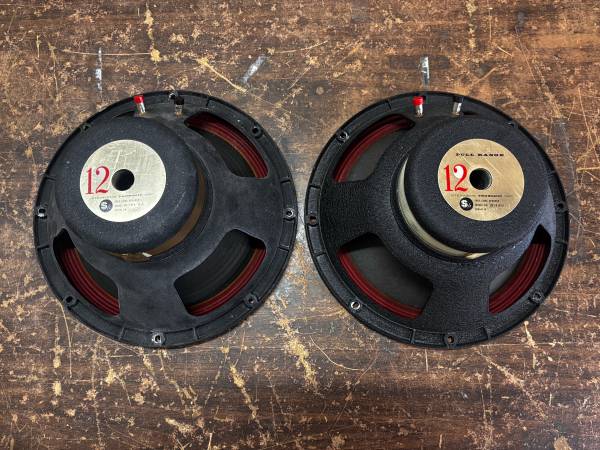 Vintage pair Stephens TruSonic 12" Model 120W Speaker Woofer . 16 Ohms. set of 2 1