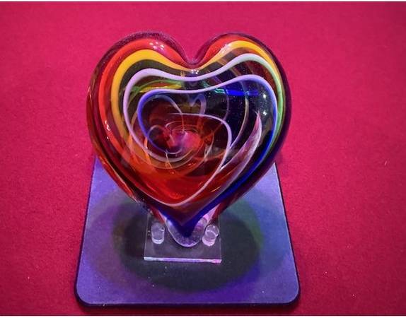 Very Nice  Blown Solid Glass Heart~ 1 lbs. See to Appreciate 1