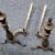 Antique Brass and Iron Fireplace Andirons 2 thumbnail