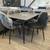 6–SEATER DINING SET 💥 W/ BLACK MARBLE FINISH ✨ 1 thumbnail