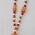 NEW Lanyard ID Holder Orange, White Bead magnetic clasp OOAK 1 thumbnail