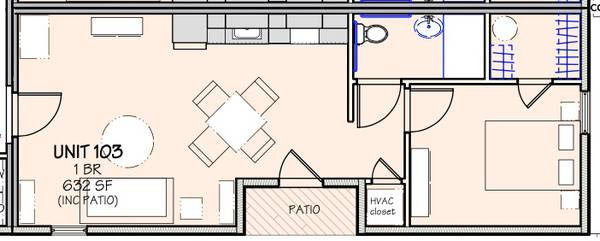 $1150.00 / 1br - 632ft2 - New 1 BR 1 Bath Ground Flr Apt Near Public Library63977273070466121