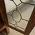 Oak corner hutch top. Jack Greco furniture. Leaded glass door inserts. 4 thumbnail
