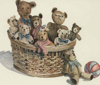 Basket of Teddy Bears by Dorothy Shoemaker - arts & crafts
