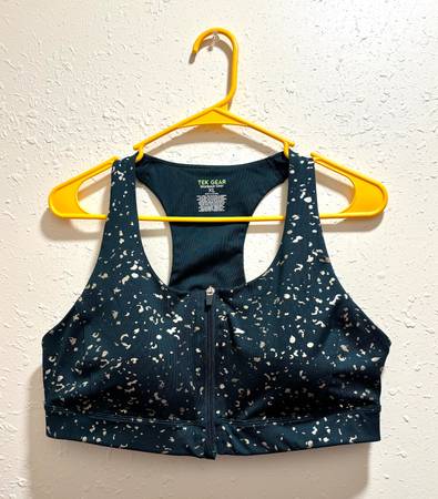 Sports Bra, Women's Zip Front Bra, Tek Gear Workout Gear