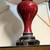 Vintage Elmira Large Red Ceramic Table Lamp w/ Dark Bronze Accents 3 thumbnail
