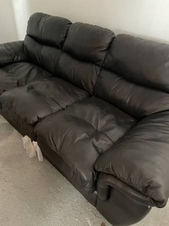 Faux leather sleeper sofa 1