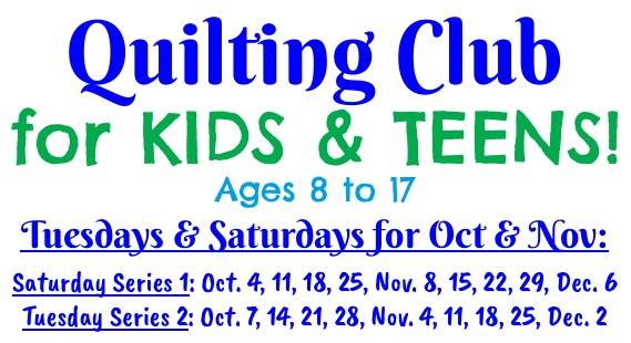 Kids Quilting Club starting soon 1