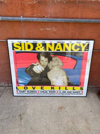 Rare Original Sid and Nancy framed Poster 1