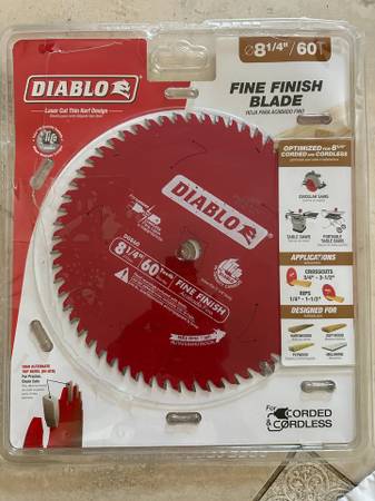 Diablo 8-1/4" x 60-Teeth Fine Finish Circular Saw Blade for Wood New, 1
