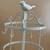 Shabby Chic Vintage 3-Tiered White Metal Rotating Jewelry Stand with Bird 2 thumbnail