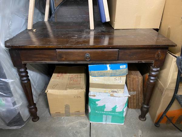 Table or Desk Dark Brown Solid Wood 1