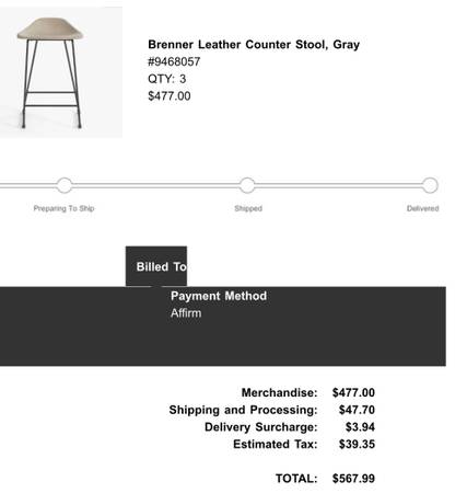 Beautiful leather counter height bar stools from Pottery Barn 1