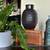 BITOSSI ‘Raffia’ Chocolate Brown Ceramic Urn/Vase, Made in Italy 2 thumbnail
