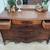 Antique bowfront burlwood vanity dresser with gorgeous mirror, makeup 16 thumbnail