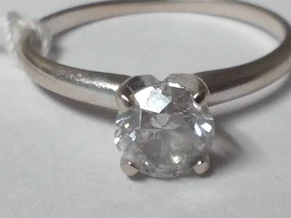 14 Kt White Gold Solitaire 0.70 Ctw Diamond Engagement Ring Size 7.5 1
