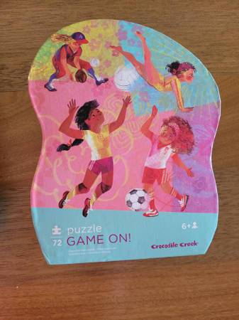 NEW Crocodile Creek Game on (Girls sports) puzzle- 72 piece 1