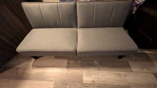 Mainstays 66" Studio Futon, Gray Linen Upholstery from Walmart payed $148.00 + T 1