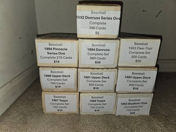 Baseball cards - 10 complete sets 1