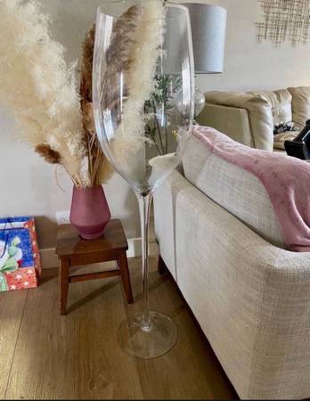 Worlds Largest Wine Glass interior decor (REAL Glass) 48” Tall 4 feet 1