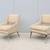 Mid-Century Modern Lexington Amani Beige Fabric Accent Chairs, a Pair 4 thumbnail