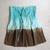 Strapless w/Tie TUBE TOP Teal Mocha Tie-dye Women's sz M American Rag® 1 thumbnail