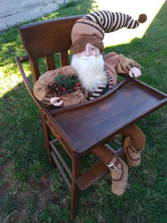 Santa's helper and antique chair 1