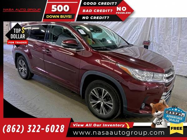 2017 Toyota Highlander LE Plus V6 V 6 V-6 AWD Natl - $16,130 (The price in this ad is the downpayment)63654711677825120