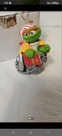 1993 Oscar the Grouch Christmas Ornament Henson 1