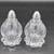 Pair Of Etched Glass Salt & Pepper Shakers W/Metal Tops, 3.5" 1 thumbnail