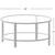 New 36” Round Glass Coffee Table White Metal Base 2 thumbnail