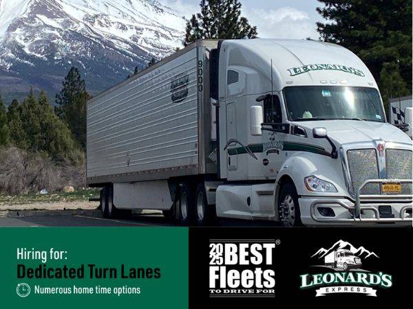 CDL-A Dedicated Turn Lanes: 2022-2025 Best Fleets To Drive For Winner 1