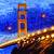 Alex Nizovsky - Golden Gate Bridge At Night Landscape Painting 18"x24" 3 thumbnail
