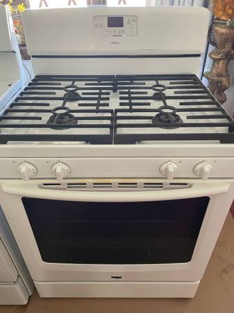 ###  MAYTAG  WHITE STOVE WITH SELF CLEANING ### 1