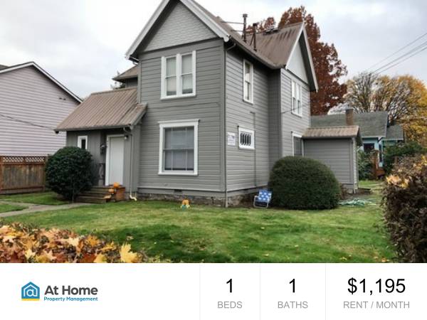 $1,195 / 1br - Quaint 1 bed, 1 bath Close to Campus and Downtown Corvallis! (Corvallis)63945100305538120