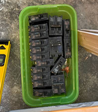BOX OF ELECTRICAL BREAKERS 1