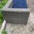 Faux wicker patio lounge chair day bed with blue cushion 4 thumbnail